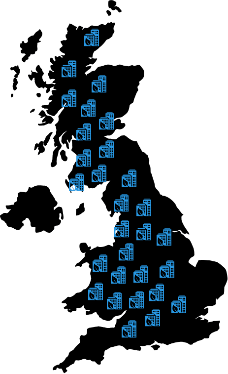 Locations we serve in the UK map