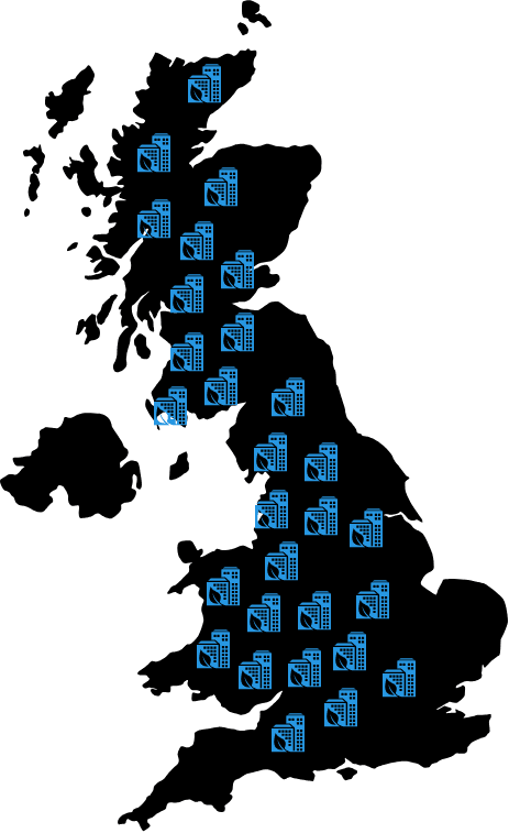 Locations we serve in the UK map